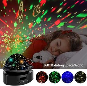 img 3 attached to 🌟 Moredig Night Light for Kids: 360 Degree Star Light Projector with USB Cable - Black, Perfect for Bedroom