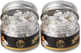 img 3 attached to 🍰 Decorative 24K Kirin Silver Flakes for Cakes - Edible Genuine Silver Leaf Flakes, 2 Jars with 25mg/jar