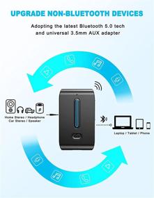 img 3 attached to 🎧 COMSOON Bluetooth Receiver for Music and Hands-Free Calls, Noise Canceling Bluetooth AUX Adapter for Car, Home Stereo, and Wired Headphones, Bluetooth 5.0 Car Adapter, Built-in Mic, Dual Connection - Black