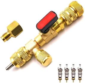 img 4 attached to 🔧 9M9 Valve Core Remover Installer Tool: SAE 1/4 & 5/16 Port for HVAC A/C - Includes 4 PCS Valve Cores with Teflon Seal (No Gas Loss)