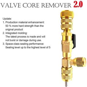 img 2 attached to 🔧 9M9 Valve Core Remover Installer Tool: SAE 1/4 & 5/16 Port for HVAC A/C - Includes 4 PCS Valve Cores with Teflon Seal (No Gas Loss)