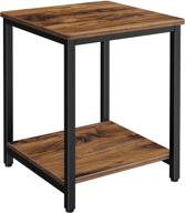 🛏️ industrial side table 2 tier rustic bedside nightstand for bedroom or living room small space логотип