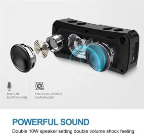 img 3 attached to MTY Bluetooth Speakers: Portable Wireless Speaker with Powerful 20W Stereo Sound, TWS, 24H Playtime & IPX5 Waterproof - Ideal for Travel, Home and Outdoors