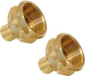 img 4 attached to Converts ¾” GHT Garden Hose Thread Female to 🌼 ¼” Compression Brass Adapter (2 Pack) - Enhanced for SEO