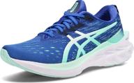 👟 asics novablast women's running shoes in thunder grey logo