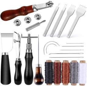 img 4 attached to 🧵 UOOU 21 Pcs Leather Repair Sewing Kit: Complete Tools for Beginners in Leathercraft DIY