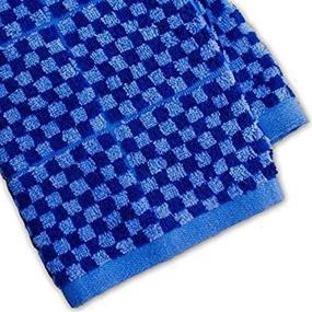 img 4 attached to 🧺 Set of 2 Luxury Bamboo Kitchen Dish and Hand Towels, Blue/Cobalt Blue Plaid, 26.5" x 13" - Murphy Bamboo