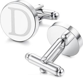 img 3 attached to ORAZIO Engraved Cufflinks: Premium Business Men's Accessories - Cuff Links, Shirt Studs & Tie Clips