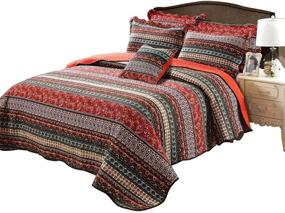 img 3 attached to Classical Patchwork Bedspread Bohemian Comforter