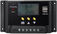 🌞 bluefire lcd digital display solar panel regulator charge controller 30a 12v/24v 360w/720w with dual usb ports logo