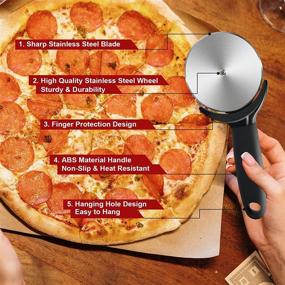 img 1 attached to 🍕 Hairidul Pizza Cutter Wheel, High-Quality Stainless Steel Pizza Wheel, Ultra-Sharp Pizza Slicer with Non-Slip Handle and Protective Cover, Food-Grade Kitchen Tool - Dishwasher Safe - 3.5-inch