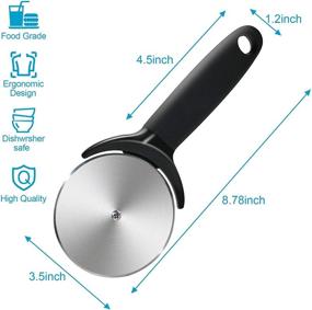 img 2 attached to 🍕 Hairidul Pizza Cutter Wheel, High-Quality Stainless Steel Pizza Wheel, Ultra-Sharp Pizza Slicer with Non-Slip Handle and Protective Cover, Food-Grade Kitchen Tool - Dishwasher Safe - 3.5-inch