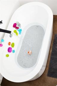 img 1 attached to 🛁 Ванночка для купания малышей Boon GRIFFLE серого цвета с антискользящим покрытием: текстурированный дизайн, отверстия для слива и крючок
