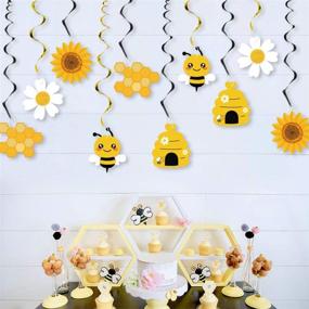 img 3 attached to 🐝 Bee-utifully Buzzing: 20PCS Bumble Bee Hanging Swirl Decorations – Perfect Party Supplies for Kids Birthday, Baby Shower, Gender Reveal & Bee Day Celebration!