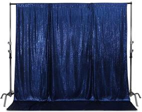 img 4 attached to 📷 Пай SquarePie: роскошная голубая шелковая занавеска с пайетками, фон для фотографии на свадебной вечеринке - 4 фута x 7 футов.