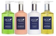 🌿 premium eco botanics amenities set: 10.14oz pumps, 1 of each - shampoo, conditioner, hand/body wash, and lotion logo