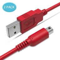 [value pack] 5ft usb charger cable for nintendo new 3ds xl/new 3ds/3ds xl/3ds/new 2ds xl/new 2ds/2ds xl/2ds/dsi/dsi xl - blue/red/yellow logo