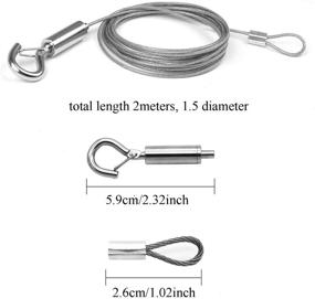 img 1 attached to 🖼️ ZKSM Picture Hanging Rope Wire: 2 Pack Stainless Steel Wire with Loop and Hook - Heavy Duty Frame Hanger Rope, Supports up to 30 KG - 1.5 mmx2 m - Ideal for Light Lamp Hardware