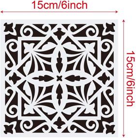 img 1 attached to Mandala Stencil Template - Reusable Painting Stencil for Home Decor, Floor, Wall, Fabric, 🎨 and Furniture - Set of 16 Pieces, Laser Cut, 6 x 6 Inches (Model 1)