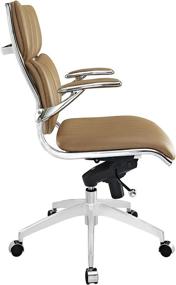 img 2 attached to 🪑 Tan Modway Escape Ribbed Faux Leather Ergonomic Office Chair for Computer Desk