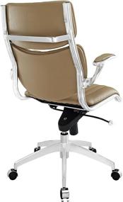 img 1 attached to 🪑 Tan Modway Escape Ribbed Faux Leather Ergonomic Office Chair for Computer Desk