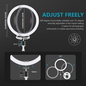 img 2 attached to 📸 Neewer 10-inch LED Ring Light with Tripod Stand - Bi-Color, 3200K-6000K, IOS/Android Compatible - Ideal for Live Streaming, YouTube, TikTok, Makeup