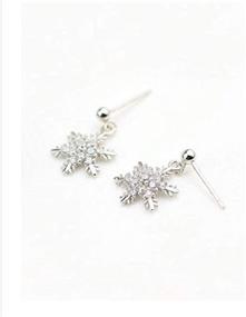 img 2 attached to ❄️ SLUYNZ 925 Sterling Silver Snowflake Stud Earrings with Sparkling CZ for Women and Teen Girls