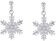 ❄️ sluynz 925 sterling silver snowflake stud earrings with sparkling cz for women and teen girls logo