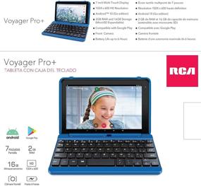 img 1 attached to 📱 RCA Voyager Pro+ 7 Inches Tablet with Keyboard Case - 2GB RAM, 16GB Storage, Android 10 (Go Edition), Blue