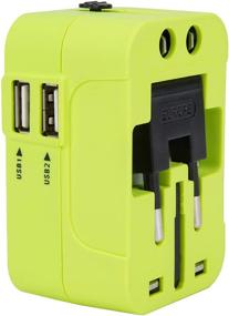 img 1 attached to 🌍 Travelon Worldwide Adapter with Dual USB Charger in Green - Compact Size and Versatile Functionality!