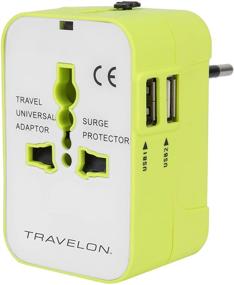 img 4 attached to 🌍 Travelon Worldwide Adapter with Dual USB Charger in Green - Compact Size and Versatile Functionality!