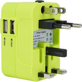 img 3 attached to 🌍 Travelon Worldwide Adapter with Dual USB Charger in Green - Compact Size and Versatile Functionality!