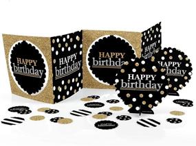 img 3 attached to 🎉 Big Dot of Happiness Adult Happy Birthday - Gold - Celebration Centerpiece and Table Decor Kit