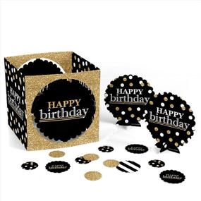 img 2 attached to 🎉 Big Dot of Happiness Adult Happy Birthday - Gold - Celebration Centerpiece and Table Decor Kit