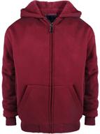 youth boys full zip sherpa and fleece-lined athletic hoodies, sizes 8-16 logo