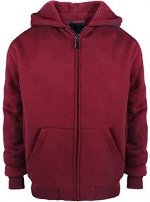 img 4 attached to Youth Boys Full Zip Sherpa and Fleece-Lined Athletic Hoodies, Sizes 8-16