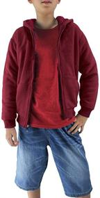 img 1 attached to Youth Boys Full Zip Sherpa and Fleece-Lined Athletic Hoodies, Sizes 8-16