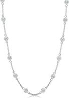 📿 lecalla links sterling silver italian cubic zirconia station chain necklace for teens and women - 16, 18, 20, and 24 inch options logo