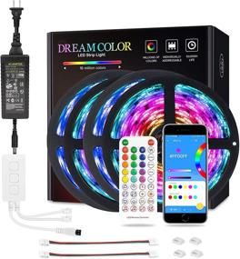 img 4 attached to 🌈 BTF-LIGHTING RGBIC WS2811 LED Strip Light with Bluetooth Music APP Control 5050RGB Addressable IC, 65FT Multicolor Flexible Rope Light for Room TV Bedroom Party Kitchen, includes 12V Adapter