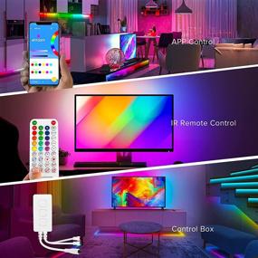 img 1 attached to 🌈 BTF-LIGHTING RGBIC WS2811 LED Strip Light with Bluetooth Music APP Control 5050RGB Addressable IC, 65FT Multicolor Flexible Rope Light for Room TV Bedroom Party Kitchen, includes 12V Adapter