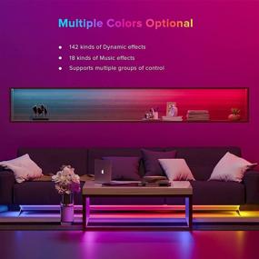 img 2 attached to 🌈 BTF-LIGHTING RGBIC WS2811 LED Strip Light with Bluetooth Music APP Control 5050RGB Addressable IC, 65FT Multicolor Flexible Rope Light for Room TV Bedroom Party Kitchen, includes 12V Adapter