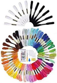 img 1 attached to WYSUMMER 62 Skeins Embroidery Thread Kit, Cotton Sewing Floss for Cross Stitch & DIY Sewing, Embroidery Threads Set with Tools (62pcs)