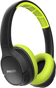 img 4 attached to 🎧 Philips ActionFit SH402: Wireless Bluetooth Headphones with 20-Hour Playtime, Echo Cancellation, and Splash-Resistance - Black/Green