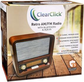 img 1 attached to Ретро радиоприемник ClearClick Classic в стиле винтаж: сделан из дерева вручную, с Bluetooth и входом Aux-in