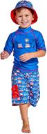 🦈 uv skinz boys' green shark swim clothing set - 3-piece ensemble logo