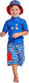 img 4 attached to 🦈 UV SKINZ Boys' Green Shark Swim Clothing Set - 3-Piece Ensemble