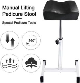 img 3 attached to Kalolary Adjustable Seat Height Pedicure Manicure Footrest for Nail Technicians - Salon Spa Equipment (Black)