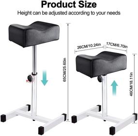 img 2 attached to Kalolary Adjustable Seat Height Pedicure Manicure Footrest for Nail Technicians - Salon Spa Equipment (Black)