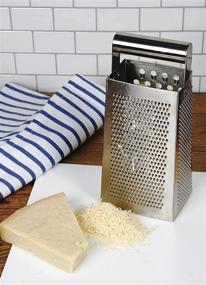 img 1 attached to 🧀 RSVP Endurance 9.25" Stainless Steel Box Grater - Ideal for Grating Cheese, Vegetables, and Herbs - Four-Sided Grating Surfaces - Ergonomic Handle for Easy Grip - Dishwasher Safe