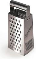 🧀 rsvp endurance 9.25" stainless steel box grater - ideal for grating cheese, vegetables, and herbs - four-sided grating surfaces - ergonomic handle for easy grip - dishwasher safe logo